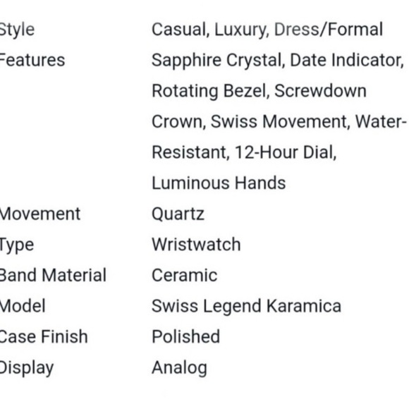 Swiss Legend Karamica Black Ceramic Watch - Picture 6 of 8